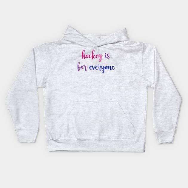 hockey is for everyone - bi flag Kids Hoodie by cartershart